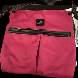 Gianni Bini Pink Nylon Crossbody Bag With Polka Dot Lining